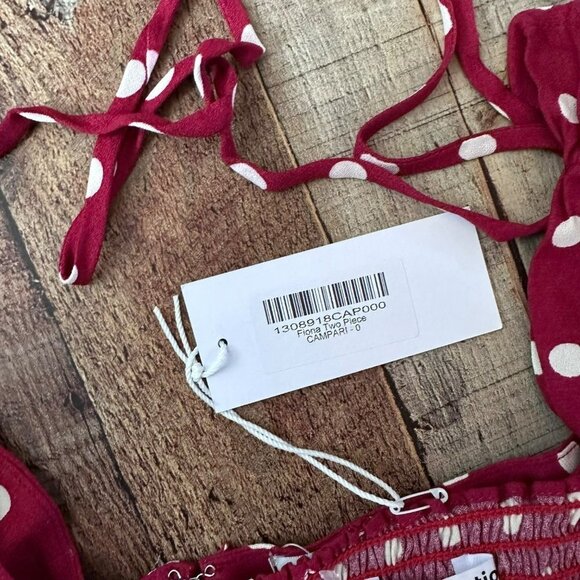 Reformation red with white polka dot fiona 2-piece Campari midi dress crop top 0 - Picture 5 of 14